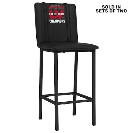 Dreamseat Bar Stool 500 with Tampa Bay Buccaneers Alternate Super Bowl LV Logo, 2PK XZ500BSDBLK-PSNFL21049A